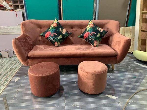 Ghế sofa vải nhung nỉ sang trọng, thu hút