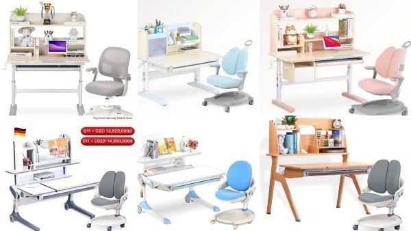 Các thiết kế bàn học thông minh đảm bảo tính thẩm mỹ và công năng tiện ích trong không gian học tập nhỏ của con