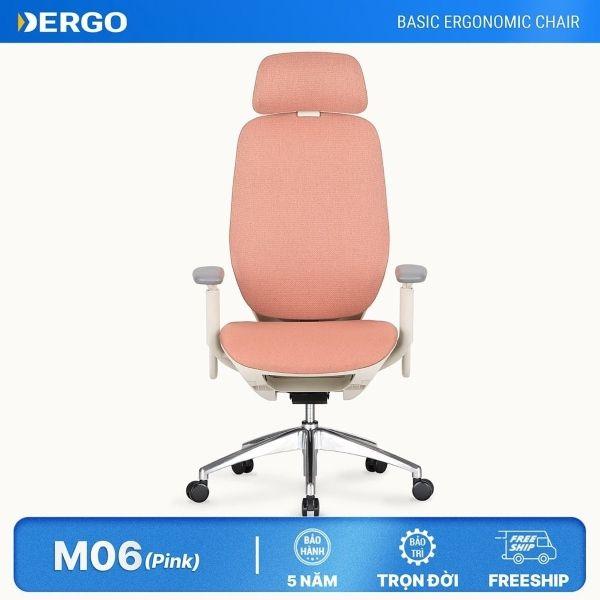 Ghế Ergonomic lưng cao Amara M06 (màu hồng)