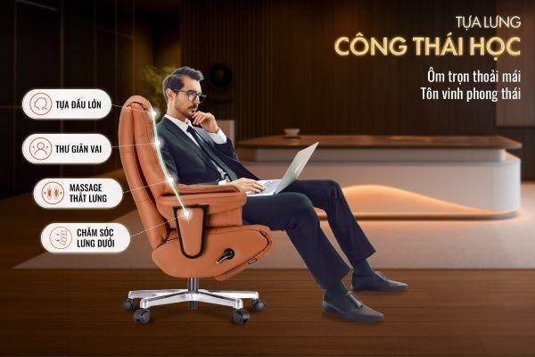 Ghế thương gia Era Boss with Massage 100% da thật cao cấp nâng tầm văn phòng giám đốc