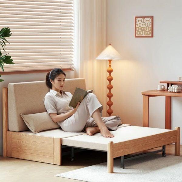 Sofa giường lưng linh hoạt tạo điểm tựa tốt cho vùng cổ và vai gáy