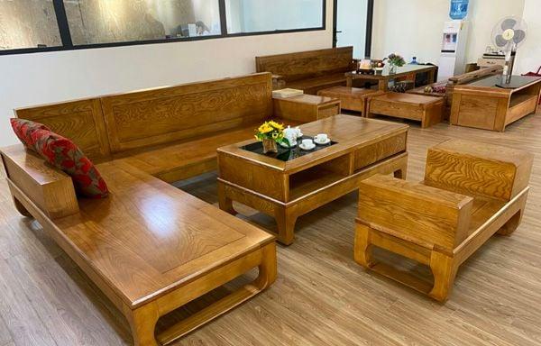 Mẫu sofa phòng khách gỗ nguyên tấm sang trọng
