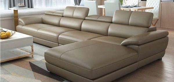 Sofa bọc vải giả da không chân sang trọng