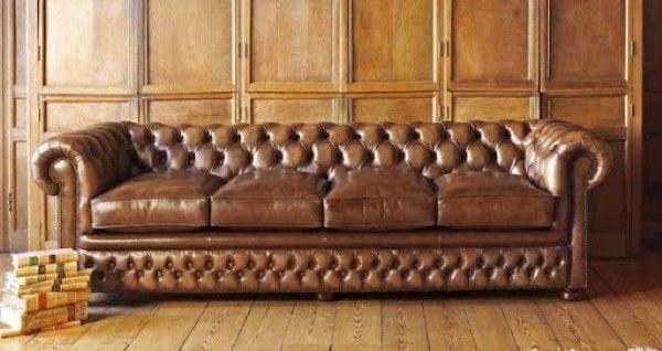 Sofa da tân cổ điển với màu gỗ mới lạ