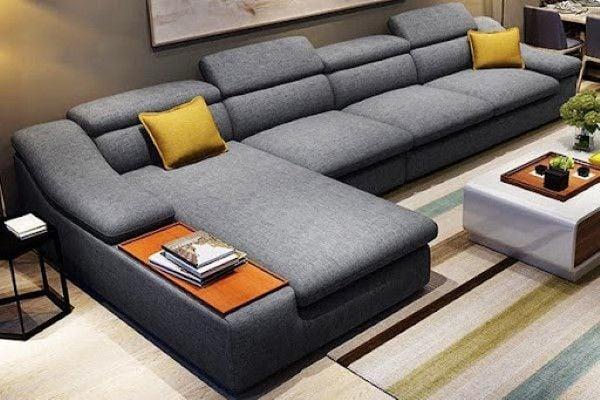 Sofa 4 chỗ vải nỉ xám mang lại cảm giác ấm áp