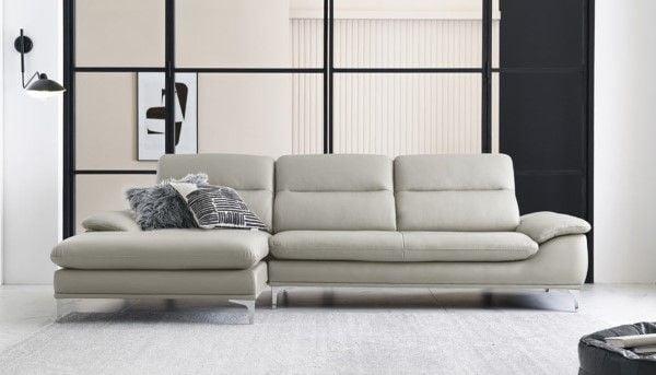 Sofa xám trắng giả da bắt mắt