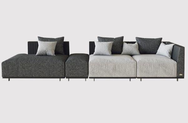 Sofa màu xám với thiết kế hiện đại
