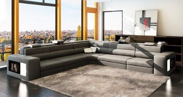 Sofa da lộn sang trọng hết hợp hộc đựng sách