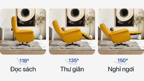 Chức năng ngả lưng linh hoạt cho phép thư giãn theo từng mục đích