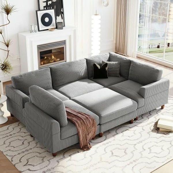 Giường ngủ sofa góc có thiết kế chữ U