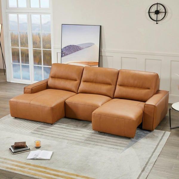 Giường ngủ sofa bọc da thiết kế hình chữ L