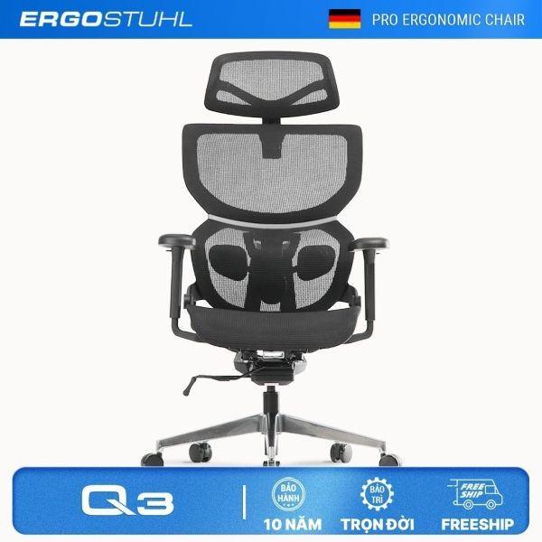 Ghế Ergonomic lưng đôi, tựa đầu lớn ErgoStuhl Q3 Pro